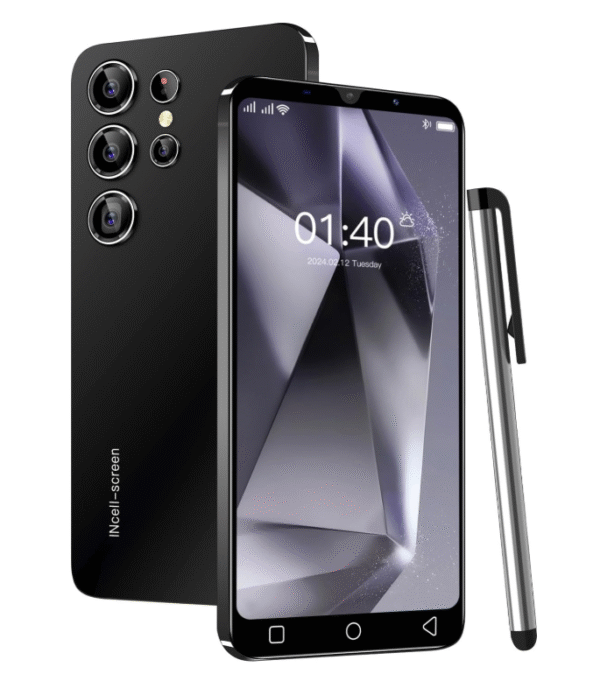QrZrQ S24 Ultra (Black) - 5.0" Unlocked Smartphone, Dual SIM, Dual Camera, Quad-Core, 16GB ROM (Expandable to 128GB), Supports GPS/WiFi/Bluetooth/FM, Face Unlock