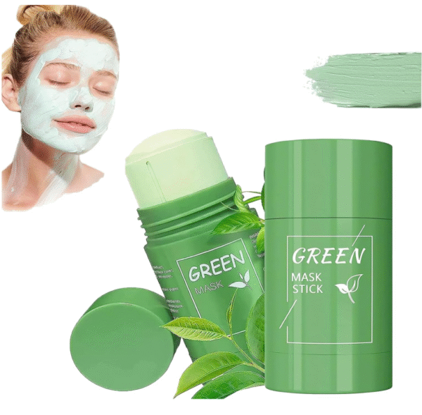 2-Pack Green Tea Cleansing Mask Sticks – Deep Pore Cleanser for All Skin Types, Purifying Green Mask for Men & Women