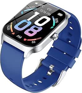 CASCHO Smart Watch – 1.85" HD Bluetooth Calling Smartwatch for Men and Women, IP68 Waterproof Fitness Tracker with 115+ Sports Modes (Blue)