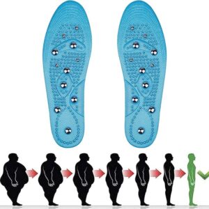 1 Pair Magnetic Acupressure Insoles – Silver (Size 35-40) | Designed for Men & Women | Relief for Plantar Fasciitis, Flat Feet & Even Pressure Distribution