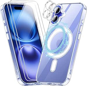 SOGUDE 5-in-1 Magnetic Case for iPhone 16 – Transparent